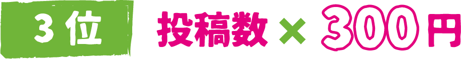 3位：投稿数×300円